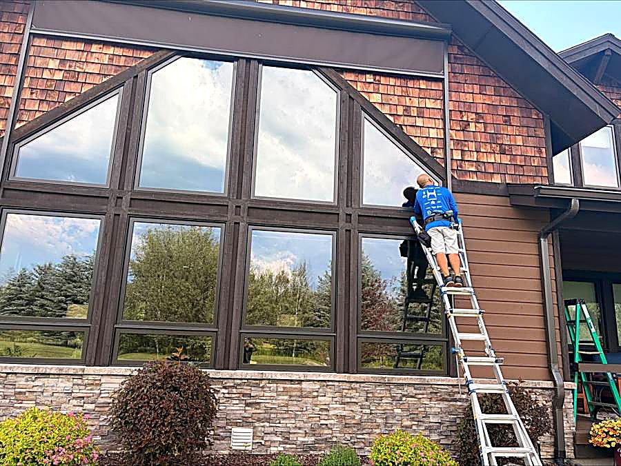 Installing a window shade on a gable window